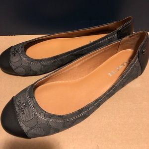 Coach smoke black flats 7.5M NEW